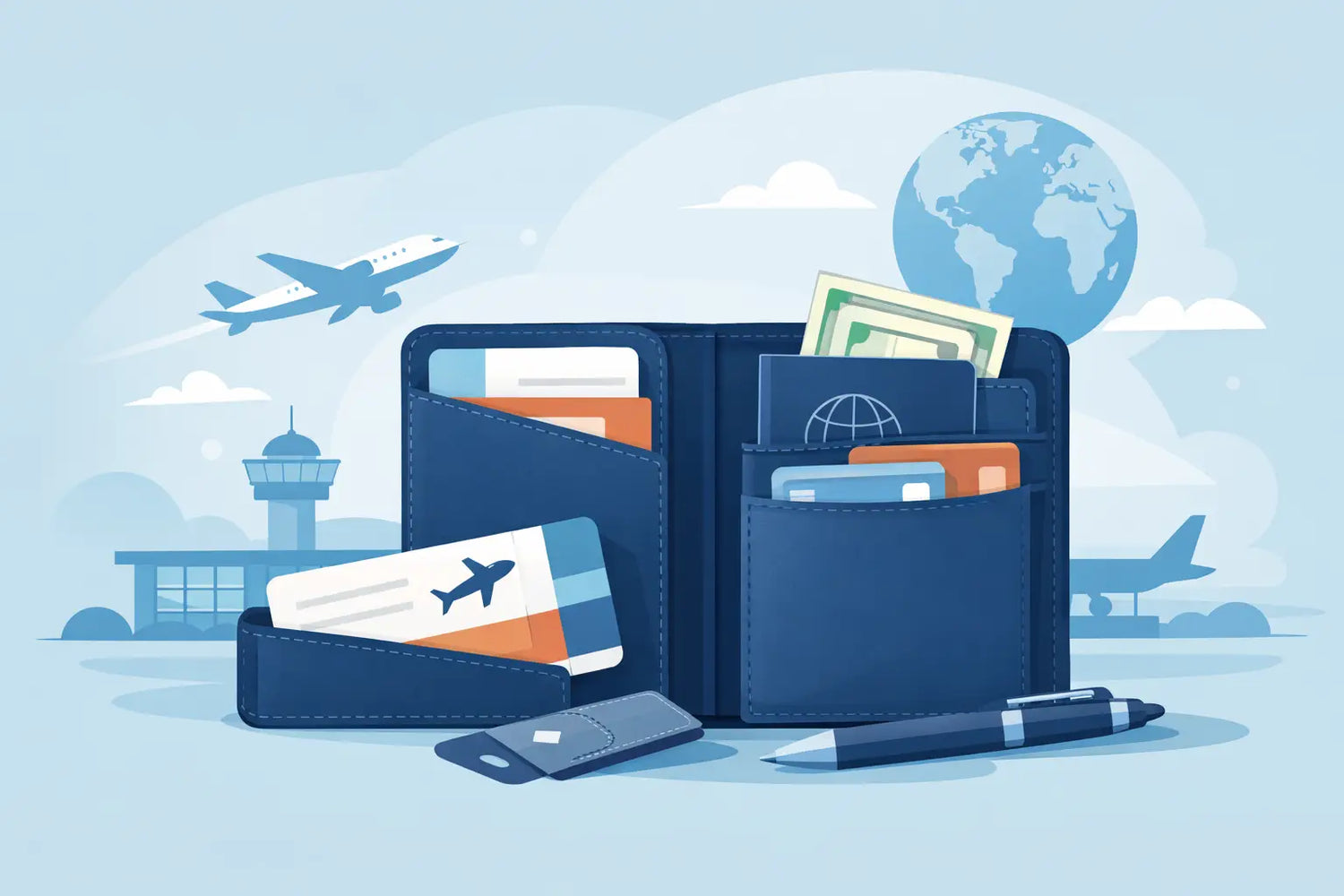 Travel Wallet With Boarding Pass Holder